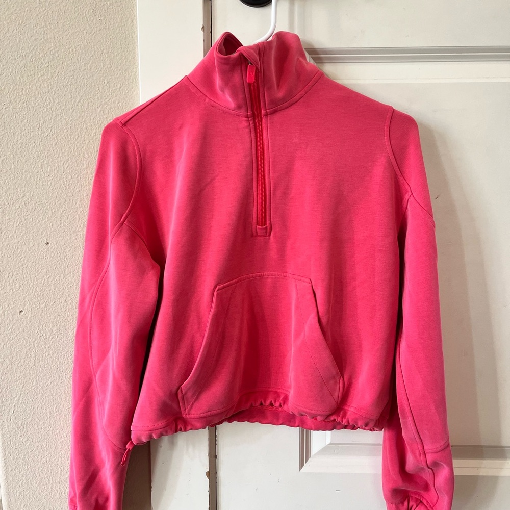 Lululemon Scuba Oversized Funnel Neck Half Zip Pullover Pink | Size XS/S
